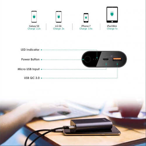 מטען נייד Aukey 10050mAh QC 3.0 דגם PB-T15