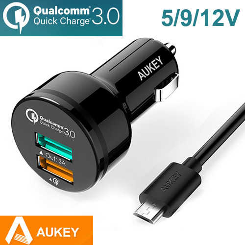 מטען לרכב Aukey Qualcomm 3.0 דגם CC-T7 QC 3.0