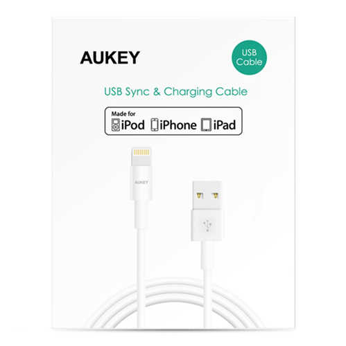 כבל טעינה וסנכרון Lightning מאושר אפל Aukey CB-D20