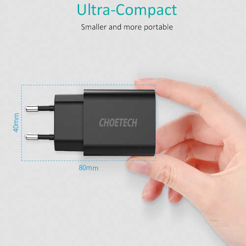 מטען קיר CHOETECH USB Type-C PD 3.0 Qc 3.0