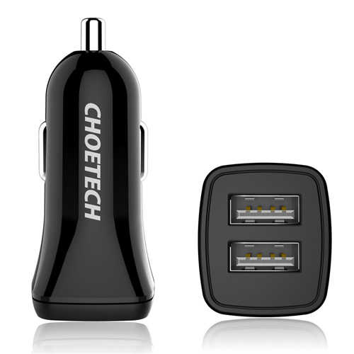 מטען לרכב 2 יציאות CHOETECH 4.8A USB דגם C0019