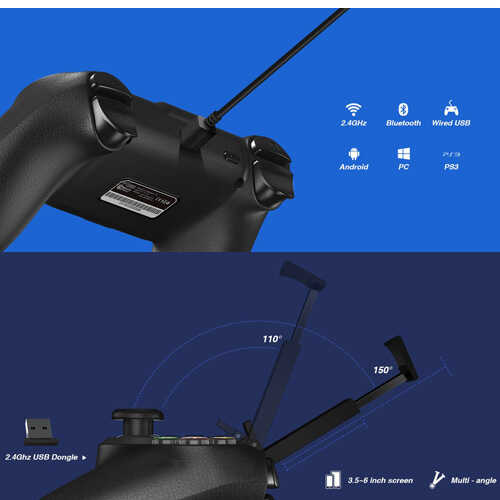 בקר משחק אלחוטי רוטט ל- GameSir Windows/Android/PS3 דגם T1s
