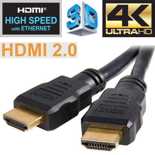 כבל HDMI תקן 2.0  באורך 0.5 מטר