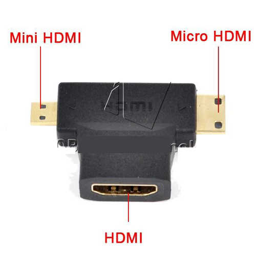 מפצל HDMI נקבה ל- Micro + Mini HDMI זכר