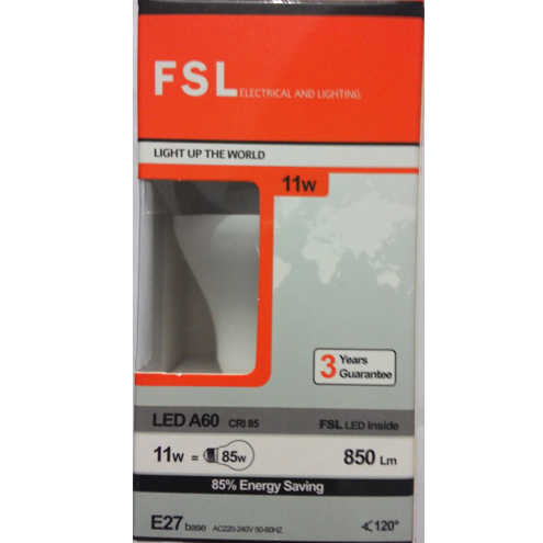 נורת לד FSL A60 E27 11W 6.5K