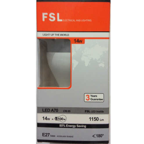 נורת לד FSL A60 E27 14W 6.5K