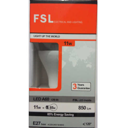 נורת לד FSL A60 E27 5W 6.5K