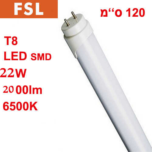 נורת פלורסנט לד FSL T8 120cm 22W 6.5K