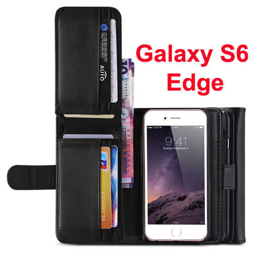ארנק מעור סינטטי 8 תאים ל- Samsung Galaxy S6 Edge