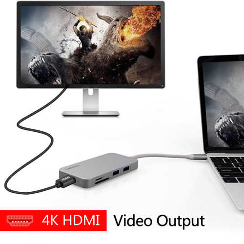 רכזת 7 ב- 1 Lenovo USB-C HDMI דגם C107