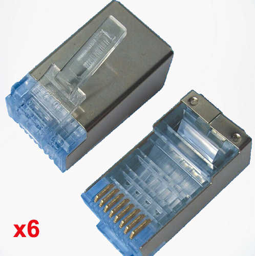 קונקטור מסוכך RJ45 לכבל רשת CAT5/5e
