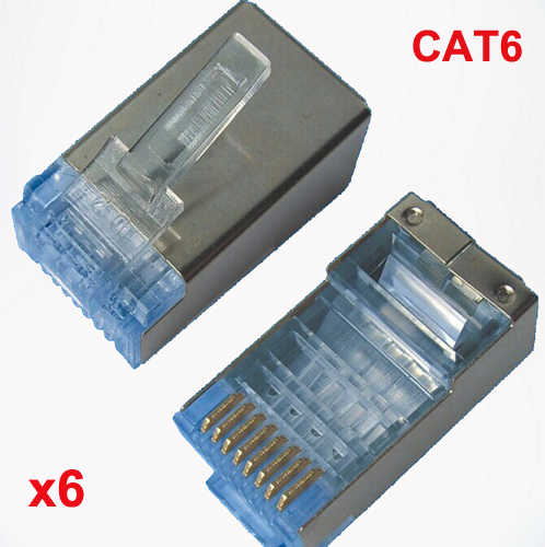 קונקטור מסוכך RJ45 לכבל רשת CAT6