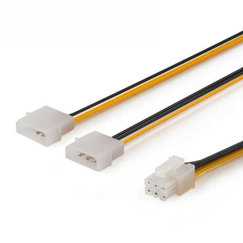 כבל מפצל PCI Express 6P ל- 2 Molex 4pin