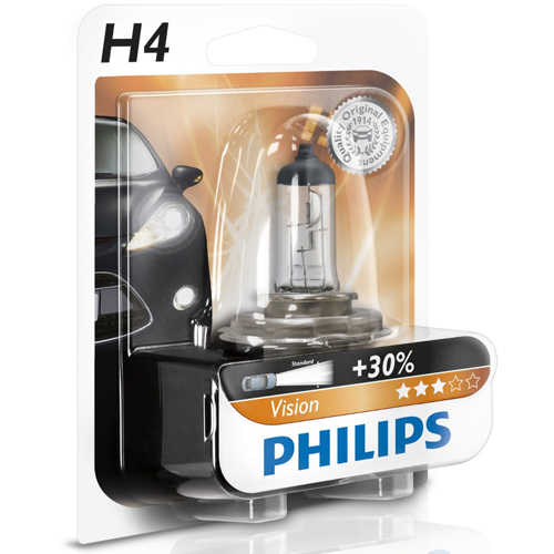 נורה ראשית לרכב Philips H4 סדרה Vision