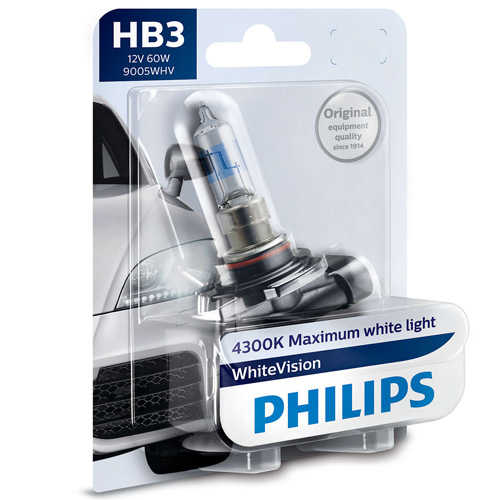 נורה ראשית לרכב Philips HB3 דגם White Vision