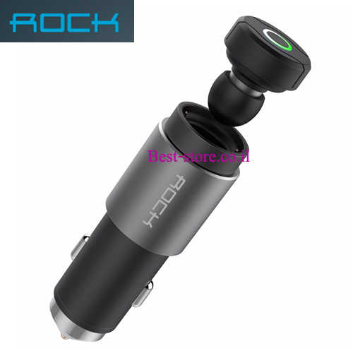 אוזניית בלוטוס עם מטען לרכב Rock דגם RAU0559