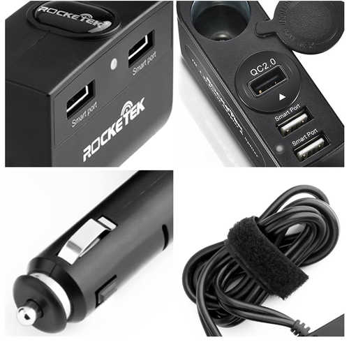 מטען לרכב Rocketek 6A/QC 2.0 דגם RT-CC25