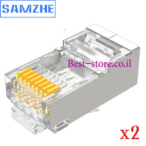 קונקטורים - קונקטור RJ45 מסוכך מתכת Samzhe CAT6