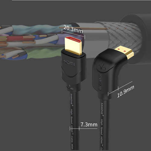כבל מקצועי HDMI 2.0 90&deg; באורך 2 מטר SAMZHE