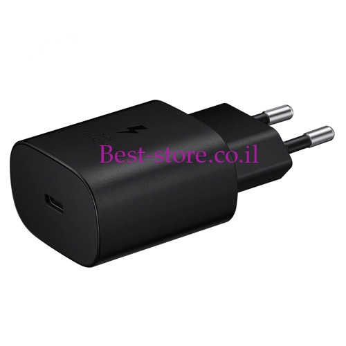 מטען קיר  PD 25W 3A USB Type-C שחור עם כבל סאני  Samsung