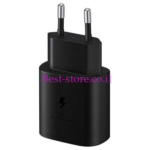 מטען קיר  PD 25W 3A USB Type-C שחור עם כבל סאני  Samsung