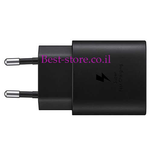 מטען קיר  PD 25W 3A USB Type-C שחור עם כבל סאני  Samsung