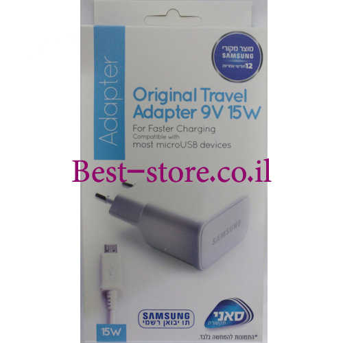מטען קיר מהיר 9V 15W + כבל טעינה סאני Samsung