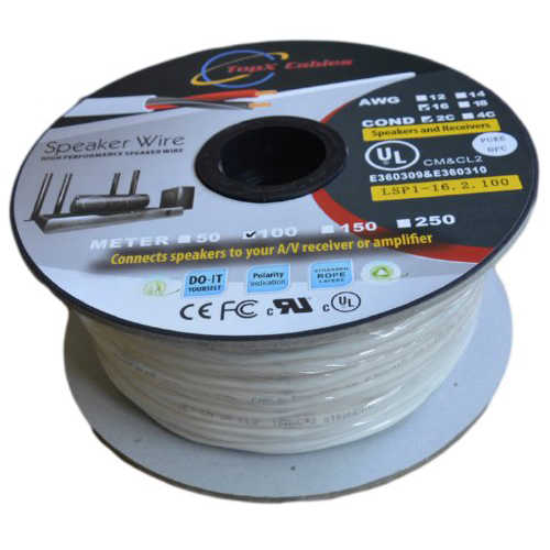 כבל מקצועי לרמקול 100% נחושת 2x14AWG תוצרת TopX