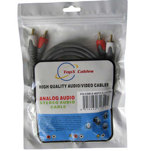 כבל אודיו 2xRCA - 2xRCA באורך 1.8 מטר Topx