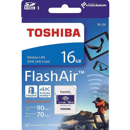 כרטיס זיכרון אלחוטי Toshiba SDXC FlashAir 64GB U3 90MB/s