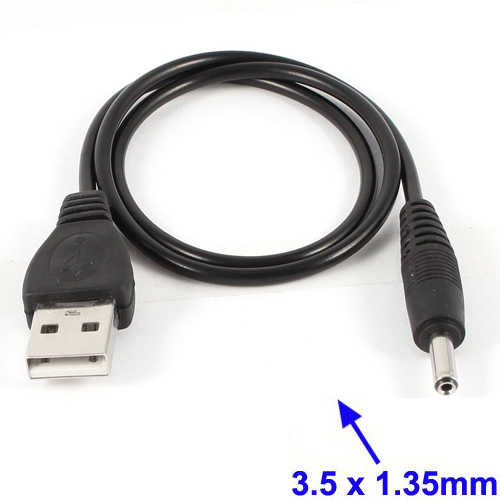 כבל מתח USB זכר ל-DC 3.5/1.35mm זכר
