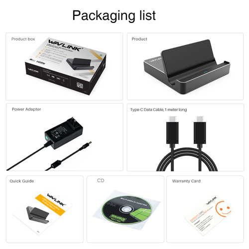 תחנת עגינה USB Type-C למחשב נייד / טאבלט WavLink