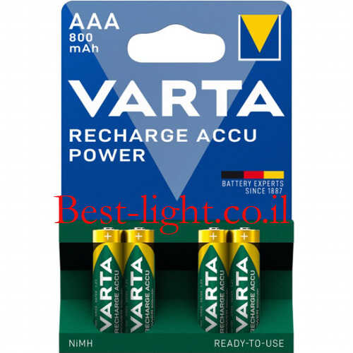 רביעיית סוללות נטענות VARTA AAA